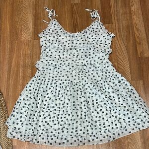 Cream High Low Sundress with Spaghetti Straps
